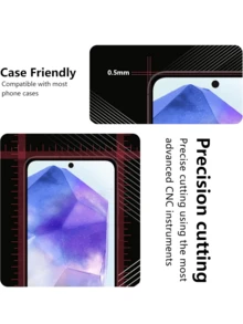 2 películas protetoras de tela de alta definição antirriscos com reconhecimento de impressão digital, compatíveis com celulares Galaxy; 1 capa de celular em TPU, compatível com celulares Galaxy, macia, absorvente de impacto, à prova d'água e resistente a quedas. Versão internacional, não a versão nacional. - 2+1 - Ver 4