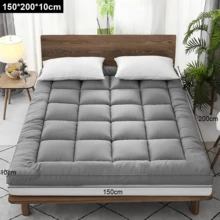 Microfibre Mattress Topper Four Sizes To Choose 3D+ Velvet Heavy Fill Super Soft And Fluffy Hand Filled Single Stitched - Grey - View 5