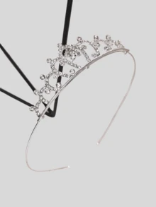 1 件时尚简约花冠蝴蝶设计头带，新娘婚礼派对头饰 - 頭箍髮飾 - 查看 4