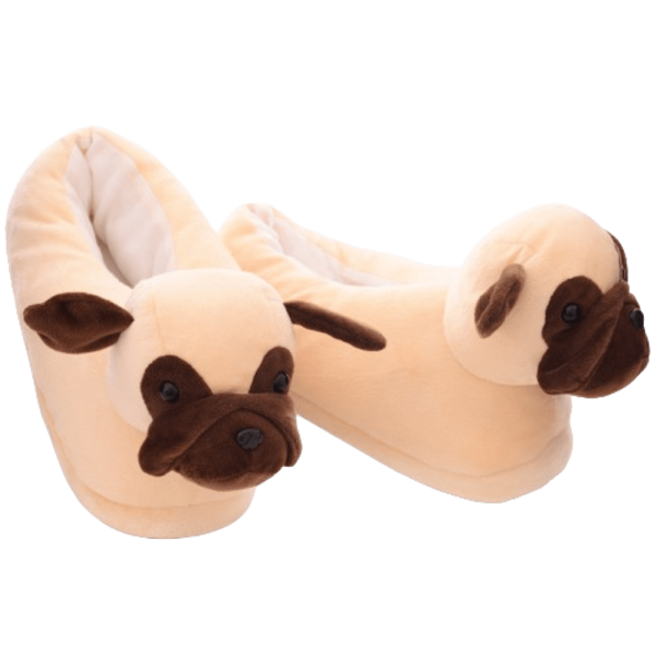 Pantufa Antiderrapante 3D Cachorro Pug Boxer Divertida Criativa Pet Infantil e Adulto Tamanho Único do Número 36 ao 41