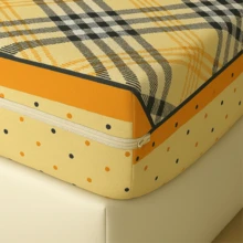 Cubre Colchón Protector Completo tamaño Individual Funda Con Cierre - Amarillo y negro - Ver 2