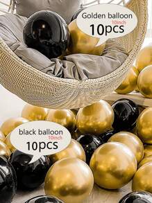 35 pezzi set di palloncini decorativi per matrimonio in nero e oro, decorazioni per compleanni, cerimonie di laurea, feste di matrimonio, decorazioni per la stanza, palloncini in lattice