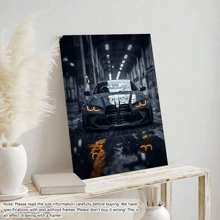 1pc Modern Luxury Classic Sports Car M4 Poster - Sleek Black And Gray Canvas Wall Art, Home Decor For Living Room, Bedroom, Office - High-Quality Print, Available In Multiple Sizes, Indoor Wall Art Modern Canvas Art Sleek Artwork, Large Canvas Wall Art Gifts Birthday Graduation