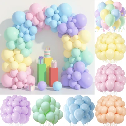 10/30/50/100/128PCS 5/10/12/18 Inch Bộ vòng cung bóng bay màu pastel cầu vồng, Bộ bóng bay cao su màu cam vàng hồng xanh lá cây xanh lam tím cho tiệc sinh nhật đám cưới lễ đính hôn kỷ niệm tiệc độc thân tiệc Giáng sinh Halloween trang trí tiệc theo chủ đề