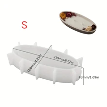 1pc Boat-Shaped Silicone Mold – Oval Resin & Cement Tray For Candle Making, Jewelry Storage, Succulent Planter, Candy Dish & Home Decor Display