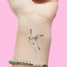 定制临时纹身，父亲节礼物创意，个性化姓名派对纹身，孙辈送的牵手爸爸/妈妈/祖父/祖母礼物，定制姓名纹身，派对纹身，定制家庭纹身贴纸，圣诞装饰，父亲节礼物，新年礼物