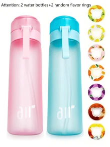 Yocity 1 pieza Botella de agua deportiva con 1 cápsula de sabor con forma de oso aleatoria, cápsulas de sabor 0 azúcar 0 calorías, para regalos del Día de San Valentín, regalo de cumpleaños, adecuado para gimnasios, aleatorio entre 7 sabores, para uso en exteriores, campamento