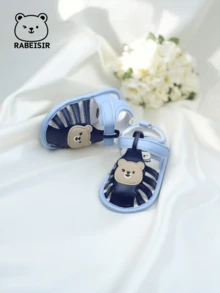Infant Walking Sandals, Cute Bear Soft Sole Pre-Walker Shoes, Breathable & Non-Slip, Suitable For Daily Wear & Vacation, Spring/Summer Style
