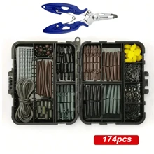 Set de pescuit crap european 173 buc, metodă de pescuit anti-downstream, accesorii de pescuit, echipament de pescuit, momeală de porumb, cârlige, conectori