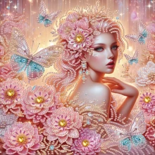 1 Conjunto Kit de Pintura de Diamante 5D - Broca Parcial com Cristais de Forma Especial, Arte em Tela Sem Moldura, Decoração para Casa e Escritório, Hobby Artesanal Relaxante, 30cm x 30cm