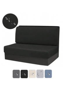 1Set(2pcs) Non-Slip Elastic Milk Silk Fabric Various Solid Colors Are Available RV Sofa Cover Pet Anti-Dirty And Dustproof RV Sofa Retractable Camper Dining Chair Cushion Cover, Made Of Spandex Fabric, Suitable For Outdoor Sofas, Restaurant Seats, Benches And Backrests Decorative Cover Spring, Summer, Autumn And Winter Four Seasons - Multicolor - View 3