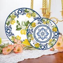 1/10/20 szt. Capri Lemon Talerze i serwetki Dekoracje imprezowe Jednorazowe zestawy naczyń stołowych Festiwal Urodziny Artykuły imprezowe Porcje dla 50 gości Naczynia obiadowe Ślubne