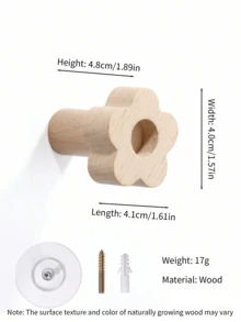 1pc Beech Wood Animal Shaped Wall Hanger Hook - Beech - View 17