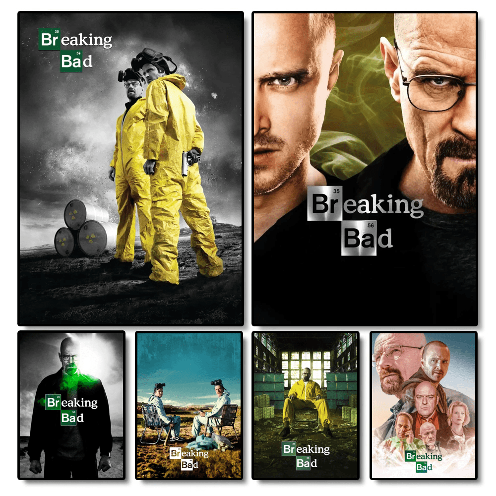 1pc Breaking Bad TV Show Series HD Posters And Prints Figure Canvas Painting Wall Art Picture Vintage Living Room Home Decor Mural ,Wall Art With Frame