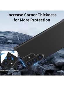 Yezodawee 1 Stück rahmenloser TPU Ecken Pad Handyhülle, entworfen, Vier Ecken Fallschutz Matte Abdeckung stoßsicher Objektivschutz, Minimalismus Wärmeableitung Handyrahmen Schutzkasten, kompatibel mit Samsung 16 Pro Max/16 Pro/16 Plus/16/15/14/13/12/11 und S25 Ultra S24 Ultra/S24 Plus/S24+/S24/S23 Ultra/S22 Ultra Serie (1 Stück Schwarz)