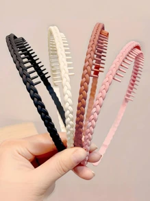 1/4/7/9 szt. Proste, cukierkowe, solidne opaski do włosów, koreańskie, nieuszkadzające, falowane, plecione opaski do włosów z ząbkami, odpowiednie do codziennego i okazjonalnego użytku