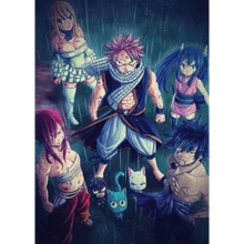 1/3 件墙面艺术海报可选框架流行优质日本动漫墙面艺术妖精的尾巴纳兹帆布海报适用于可爱房间装饰高品质家居装饰画 - 彩色 - 查看 25