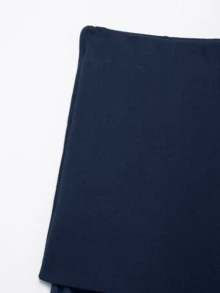Seelio New Spring/Summer Women's Pleated Patchwork Knit Mini Skirt - Navy Blue - View 6