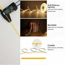 1/2/3/4/5Meters 5V 3mm PCB Width 400LEDs/M LED COB Strip With Switch USB High Brightness LED Light Bedroom Flexible Self-Adhesive Strip Light Warm White 3000k, Cold White 6000k For Indoor