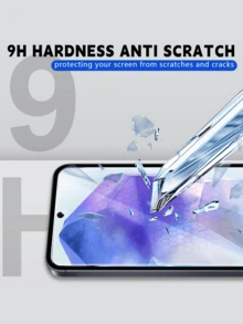 2 películas protetoras de tela de alta definição antirriscos com reconhecimento de impressão digital, compatíveis com celulares Galaxy; 1 capa de celular em TPU, compatível com celulares Galaxy, macia, absorvente de impacto, à prova d'água e resistente a quedas. Versão internacional, não a versão nacional. - 2+1 - Ver 2