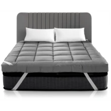 Microfibre Mattress Topper Four Sizes To Choose 3D+ Velvet Heavy Fill Super Soft And Fluffy Hand Filled Single Stitched - Grey - View 2