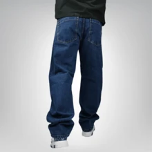 Pantalón Baggy Para Hombre Mezclilla Premium Color Stone - Azul - Ver 3