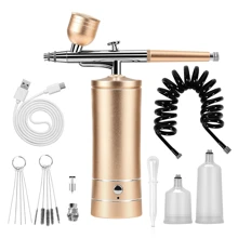 Juego de aerógrafo recargable inalámbrico - Compresor de aerógrafo de alta presión de 30 PSI. Aerógrafo inalámbrico para pintura de modelos, peluquería, decoración de pasteles