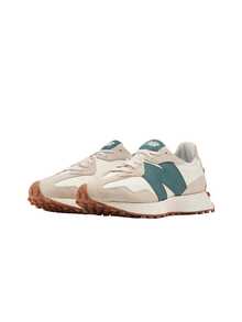 女士 327 GA 宽度 B 白绿休闲鞋软底系带低帮皮革运动舒适防滑户外运动鞋 WS327GA - 米色 - 查看 3