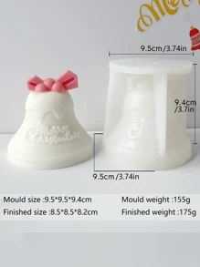 1 pieza Molde de silicona con forma de campana - Molde decorativo navideño de campana, utilizado para hacer regalos con forma de campana, para hacer artesanías de yeso, con características de desmoldeo fácil, resistente al calor. Adecuado para hacer velas aromáticas, artesanías de yeso, jabón, etc.