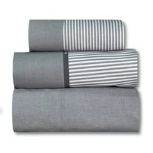 White Sheet Set For Hospitality, 100% Natural Cotton, 144 Thread Count, For 90, 105, 135, 150 Cm Beds - 灰色 - 查看 1