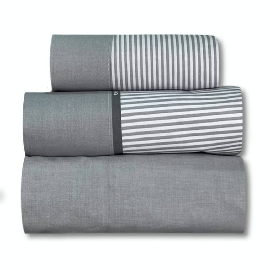 White Sheet Set For Hospitality, 100% Natural Cotton, 144 Thread Count, For 90, 105, 135, 150 Cm Beds - 灰色 - 查看 1