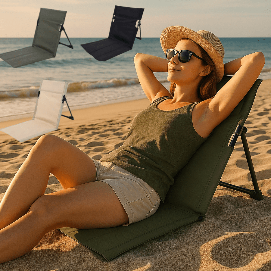 Ultraleichter, tragbarer, faltbarer Outdoor Stuhl, Camping Rückenlehnstuhl, leichter Strandsessel, strapazierfähiges Oxford-Gewebe & Aluminiumlegierung Rahmen, geeignet für Sommer Outdoor Camping, Park Picknick, Outdoor-Aktivitäten, Garten, Strand und andere Szenarien, Strandaccessoires