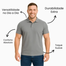 Kit 02 Men's Polo Shirt Slim Comfortable All Regular Fit Double Button - 海軍藍+灰色 - 查看 2