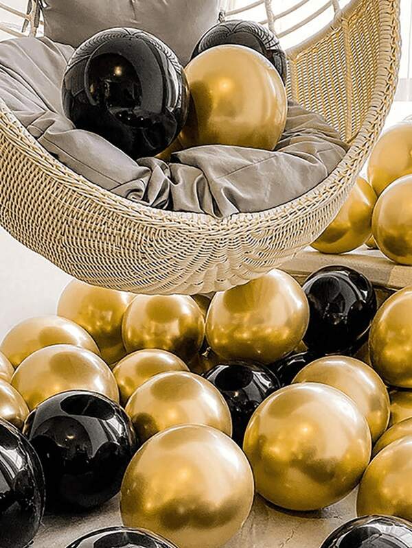 35 pezzi set di palloncini decorativi per matrimonio in nero e oro, decorazioni per compleanni, cerimonie di laurea, feste di matrimonio, decorazioni per la stanza, palloncini in lattice