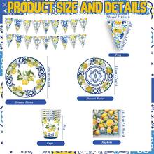 1/10/20 szt. Capri Lemon Talerze i serwetki Dekoracje imprezowe Jednorazowe zestawy naczyń stołowych Festiwal Urodziny Artykuły imprezowe Porcje dla 50 gości Naczynia obiadowe Ślubne