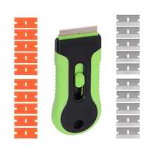 1set Razor Blade Scraper, Glass Scraper Scraping Tool With 10PCS Steel &10pcs Plastic Extra Blades For Removing Stickers, Papers, Food Residue, Paint, Glue From Oven, Window - Multicolor - View 9