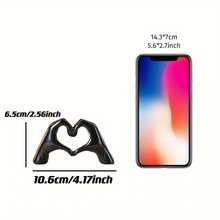 家居装饰爱心手指雕像，现代银色心形手雕塑，客厅卧室置物架咖啡桌中心装饰，女性婚礼礼物 - 彩色 - 查看 5