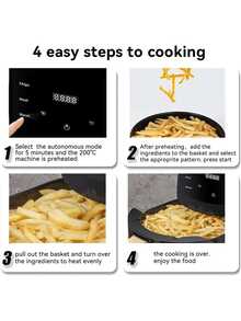 Freidora de Aire con Antiadherente 6L 2400W -Negra, 8 programas automáticos, Display Digital,Ventana transparente,Reserva con un clic,Pantalla Tactil,Antiadherente,para freír,asary hornear - Tipo de Enchufe A USA (110-127V) - Ver 3