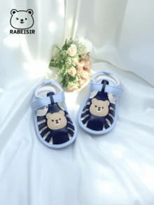 Infant Walking Sandals, Cute Bear Soft Sole Pre-Walker Shoes, Breathable & Non-Slip, Suitable For Daily Wear & Vacation, Spring/Summer Style