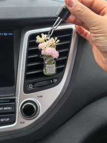 1 pièce/4 pièces Clip de sortie d'air de vase à quatre couleurs, clip de sortie d'air de climatisation de voiture, mini vase décoratif, accessoires d'intérieur de voiture, accessoires pour femmes - Multicolore - Voir 4