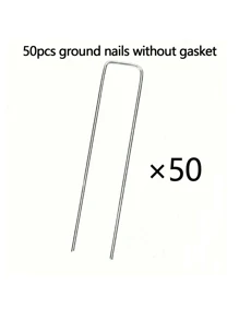 20/50/100 Pcs Heavy-Duty U-Shaped Zinc Alloy Tent Stakes With Washers - Ideal For Outdoor Tents, Gardening Fabric, Landscape Cloth, Barrier, And Galvanized Steel Floor Nails, Camping Supplies
