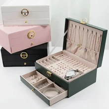 1pc Multi-Pattern Design DIY Diamond Painting Kit Double Layer Jewelry Box - Leather, Portable Waterproof, Minimalist Storage Large Capacity, Ideal For Earrings, Rings, Necklaces, Bracelets - Perfect Gift For Women, Luxurious Jewelry Box | Vibrant Pattern Box | Lockable, Suitable For Holiday Gifts