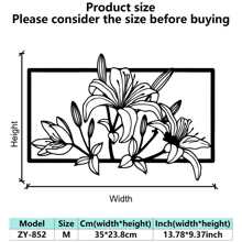 1pc Elegant Lily Flower Metal Wall Art, Abstract Outline Iron Decoration, Multipurpose Indoor/Outdoor Wall Hanging, Suitable For Housewarming, Holiday, Birthday Gifts, Collectible, Perfect For Garden Enthusiasts, Office, Living Room, Bedroom, Patio, Kitchen, Farmhouse Decor Room Decor Bedroom Decor Home Decor Wall Decor