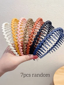 1/4/7/9 szt. Proste, cukierkowe, solidne opaski do włosów, koreańskie, nieuszkadzające, falowane, plecione opaski do włosów z ząbkami, odpowiednie do codziennego i okazjonalnego użytku