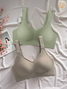 2 pezzi/Set Reggiseno sportivo da donna estivo sottile e senza fili, confortevole e antiurto