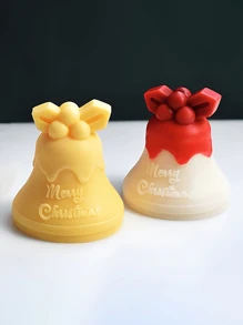 1 pieza Molde de silicona con forma de campana - Molde decorativo navideño de campana, utilizado para hacer regalos con forma de campana, para hacer artesanías de yeso, con características de desmoldeo fácil, resistente al calor. Adecuado para hacer velas aromáticas, artesanías de yeso, jabón, etc.