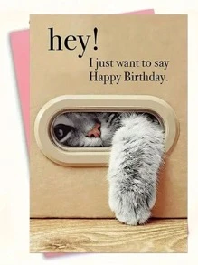 1Pc Cute Kitten Reaching Out Design Creative Birthday Card, A Perfect Birthday Gift For Family And Friends, Suitable For Birthday Parties, Gift Card, School Supplies,Back To School