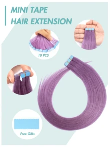Mini Tape In Haarverlängerungen - Echthaar gefärbtes Haar 12-20 Zoll 10 Stück/Packung Gerade Tape Extensions Unsichtbare Mini Tape Gerade gefärbte Haarverlängerungen für Frauen, perfekt für Brautfrisuren, Geburtstagsparty-Looks, Haar, Sommer Blond Vibes, Geschenk für Frauen, einfache DIY Haar Halloween Kostüme