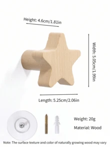 1pc Beech Wood Animal Shaped Wall Hanger Hook - Beech - View 12