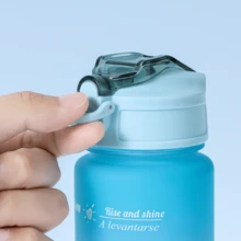 مجموعة زجاجات مياه بتدرج أزرق وزهري من التريتان سعة (2لتر + 1 لتر + 500 مل) ، أكواب رياضية مضادة للتسرب ب-أغطية قابلة للنقر، متينة، وبتصميم نمط المطفي، مناسبة للجيم، والرحلات، والاستخدام العائلي